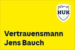HUK-Coburg Logo HUK-Coburg mit dem Slogan "Vertrauensmann Jens Bauch"